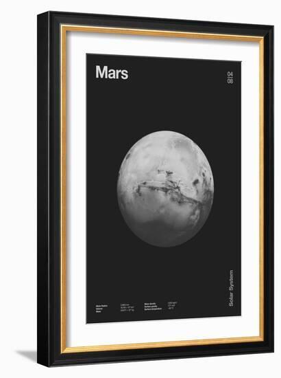 Mars : Minimal Planets Datas, 2023 (Digital)-Florent Bodart-Framed Giclee Print