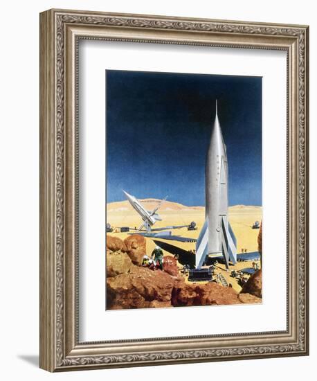 Mars Mission, 1950S-Chesley Bonestell-Framed Giclee Print