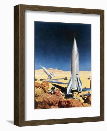 Mars Mission, 1950S-Chesley Bonestell-Framed Giclee Print