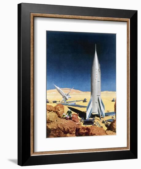 Mars Mission, 1950S-Chesley Bonestell-Framed Giclee Print