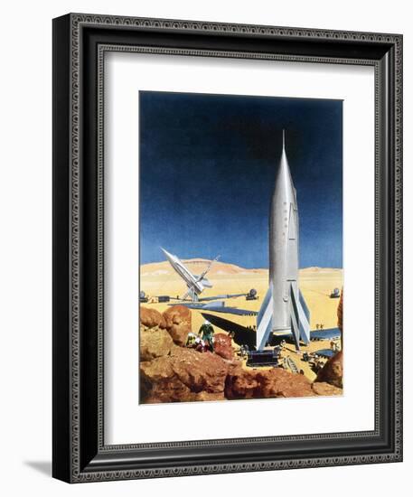 Mars Mission, 1950S-Chesley Bonestell-Framed Giclee Print