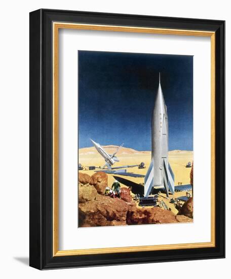 Mars Mission, 1950S-Chesley Bonestell-Framed Giclee Print