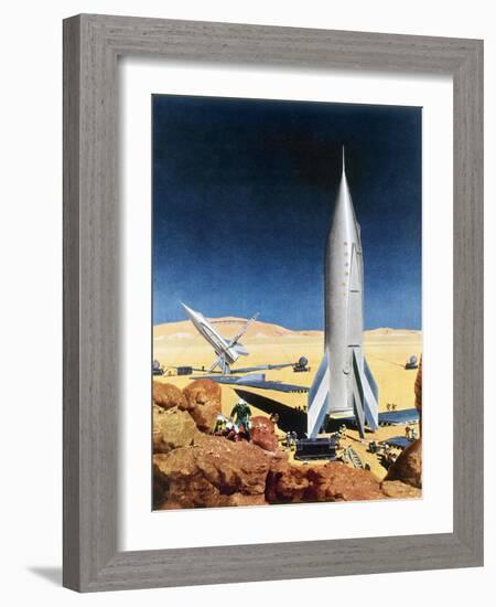 Mars Mission, 1950S-Chesley Bonestell-Framed Giclee Print