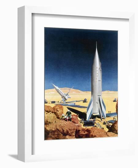 Mars Mission, 1950S-Chesley Bonestell-Framed Premium Giclee Print
