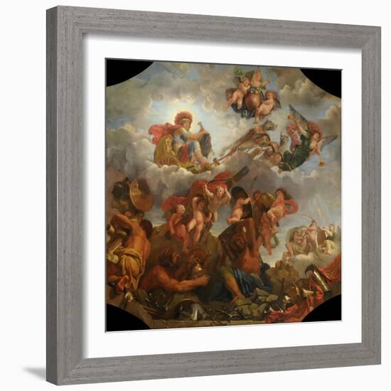 Mars on His Chariot Pulled by Wolves, 1673-Claude Audran the Younger-Framed Giclee Print