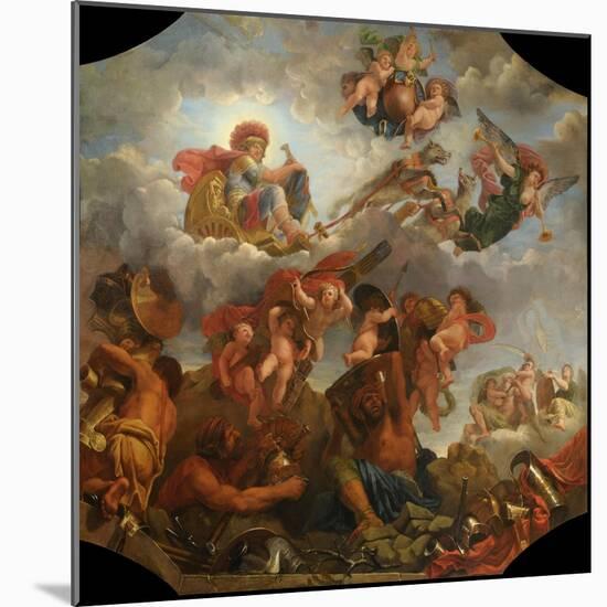 Mars on His Chariot Pulled by Wolves, 1673-Claude Audran the Younger-Mounted Giclee Print