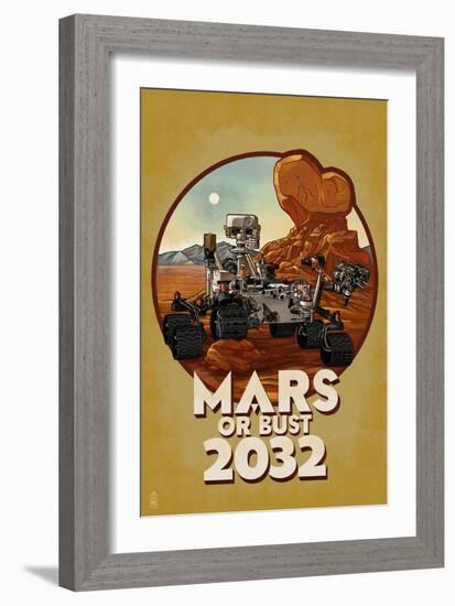 Mars or Bust 2032-Lantern Press-Framed Premium Giclee Print