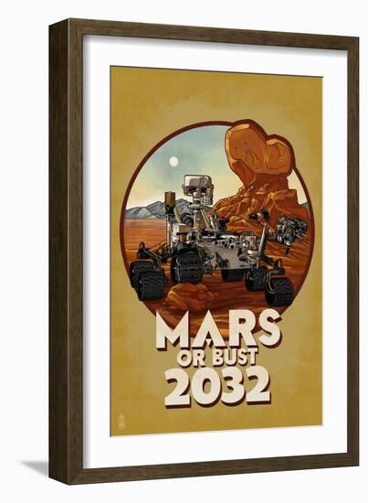 Mars or Bust 2032-Lantern Press-Framed Premium Giclee Print