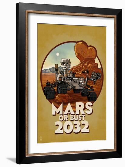 Mars or Bust 2032-Lantern Press-Framed Premium Giclee Print