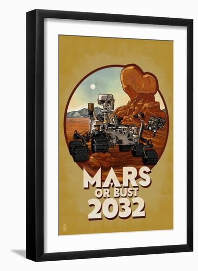 Mars or Bust 2032-Lantern Press-Framed Premium Giclee Print