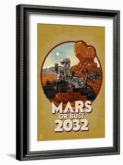 Mars or Bust 2032-Lantern Press-Framed Premium Giclee Print