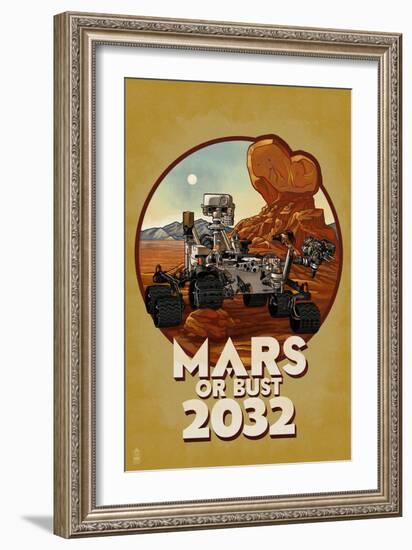 Mars or Bust 2032-Lantern Press-Framed Art Print