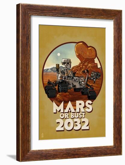 Mars or Bust 2032-Lantern Press-Framed Art Print