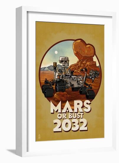 Mars or Bust 2032-Lantern Press-Framed Art Print