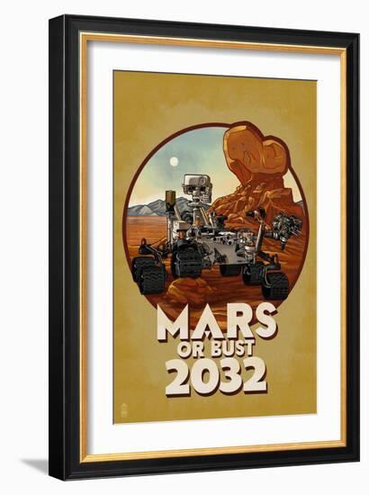 Mars or Bust 2032-Lantern Press-Framed Art Print