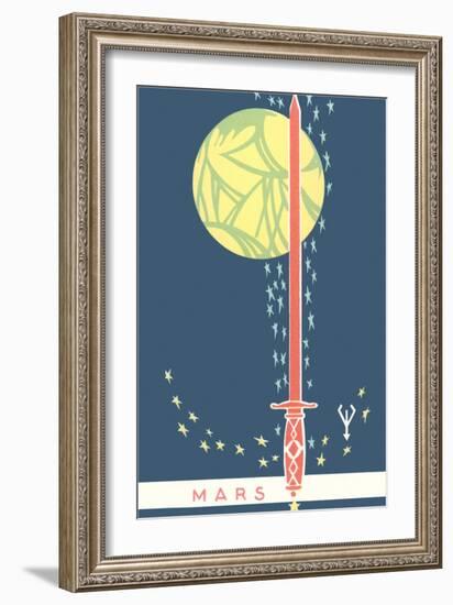 Mars: Planet, Sword and Stars-null-Framed Giclee Print