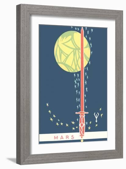 Mars: Planet, Sword and Stars-null-Framed Giclee Print