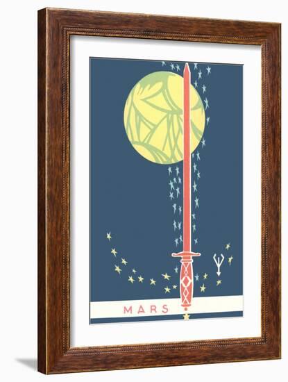 Mars: Planet, Sword and Stars-null-Framed Giclee Print