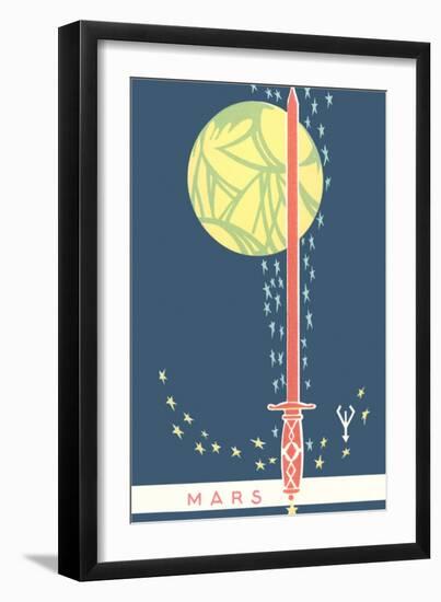 Mars: Planet, Sword and Stars-null-Framed Giclee Print