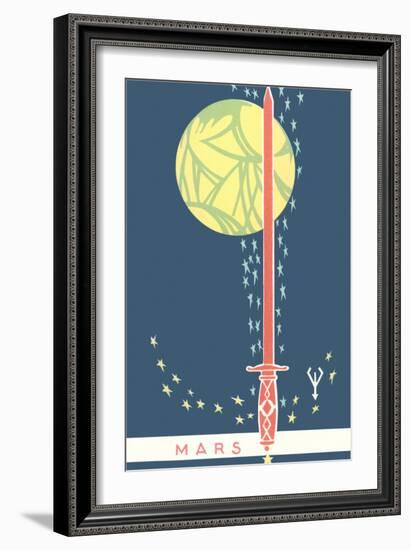 Mars: Planet, Sword and Stars-null-Framed Giclee Print