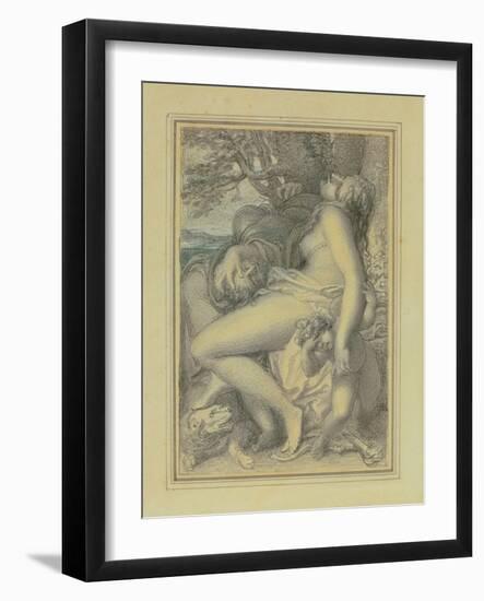 Mars Reposing in the Lap of Venus, C.1805-15-Richard Cosway-Framed Giclee Print