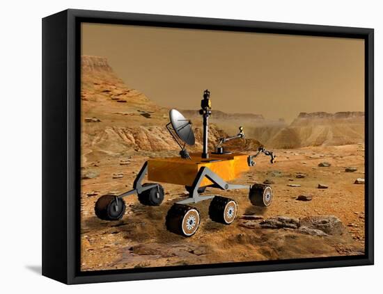 Mars Science Laboratory Travels Near a Canyon on Mars-Stocktrek Images-Framed Premier Image Canvas