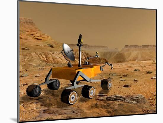 Mars Science Laboratory Travels Near a Canyon on Mars-Stocktrek Images-Mounted Photographic Print