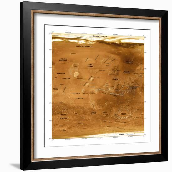 Mars Topographical Map, Satellite Image-Detlev Van Ravenswaay-Framed Premium Photographic Print