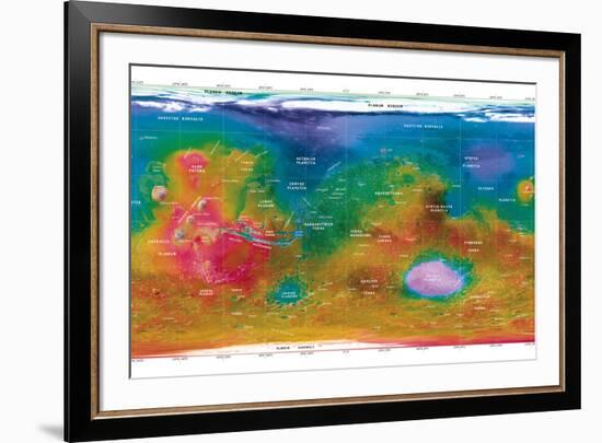 Mars Topographical Map, Satellite Image-Detlev Van Ravenswaay-Framed Photographic Print