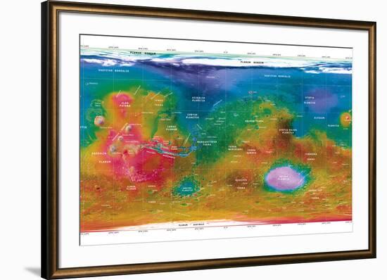 Mars Topographical Map, Satellite Image-Detlev Van Ravenswaay-Framed Photographic Print