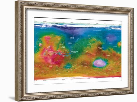 Mars Topographical Map, Satellite Image-Detlev Van Ravenswaay-Framed Photographic Print