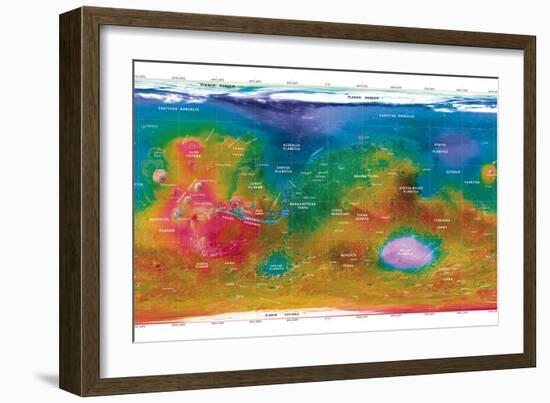 Mars Topographical Map, Satellite Image-Detlev Van Ravenswaay-Framed Photographic Print