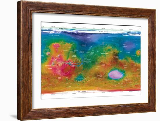 Mars Topographical Map, Satellite Image-Detlev Van Ravenswaay-Framed Photographic Print