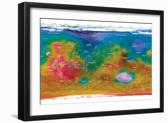 Mars Topographical Map, Satellite Image-Detlev Van Ravenswaay-Framed Photographic Print