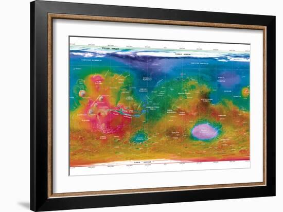 Mars Topographical Map, Satellite Image-Detlev Van Ravenswaay-Framed Photographic Print