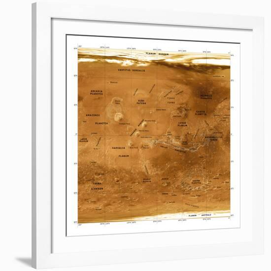 Mars Topographical Map, Satellite Image-Detlev Van Ravenswaay-Framed Photographic Print