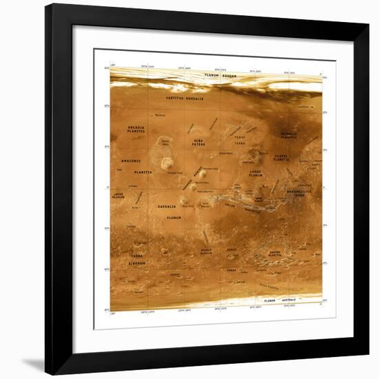 Mars Topographical Map, Satellite Image-Detlev Van Ravenswaay-Framed Photographic Print