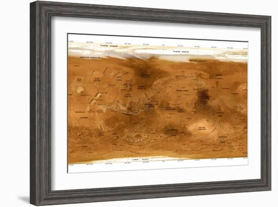 Mars Topographical Map, Satellite Image-Detlev Van Ravenswaay-Framed Photographic Print