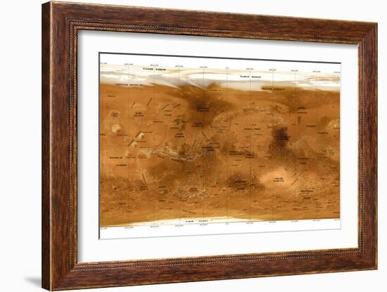 Mars Topographical Map, Satellite Image-Detlev Van Ravenswaay-Framed Photographic Print