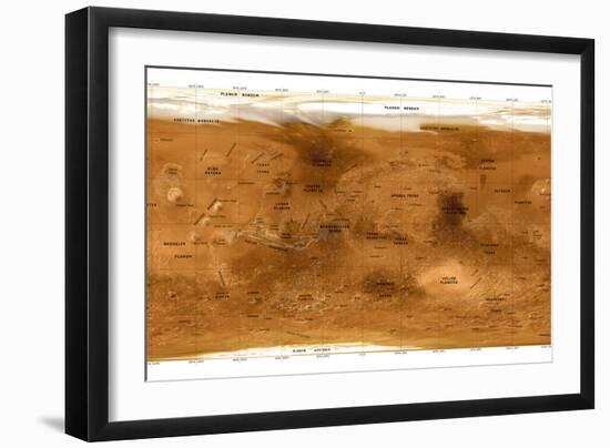 Mars Topographical Map, Satellite Image-Detlev Van Ravenswaay-Framed Photographic Print