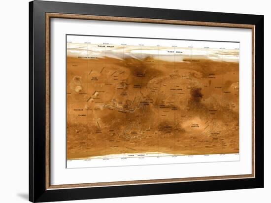 Mars Topographical Map, Satellite Image-Detlev Van Ravenswaay-Framed Photographic Print