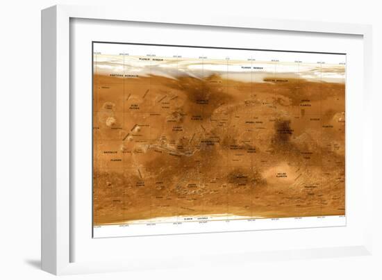 Mars Topographical Map, Satellite Image-Detlev Van Ravenswaay-Framed Photographic Print