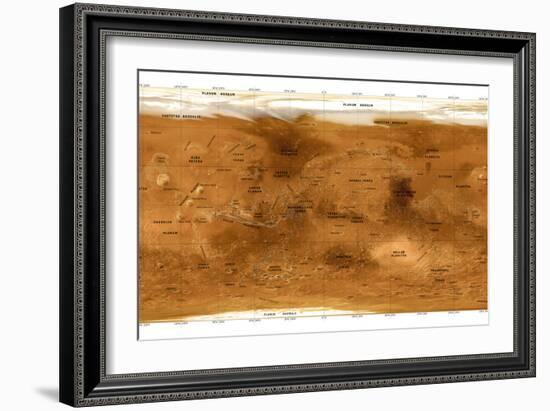 Mars Topographical Map, Satellite Image-Detlev Van Ravenswaay-Framed Photographic Print