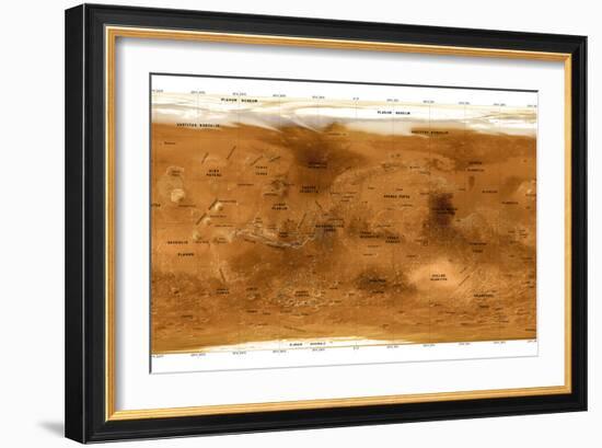 Mars Topographical Map, Satellite Image-Detlev Van Ravenswaay-Framed Photographic Print