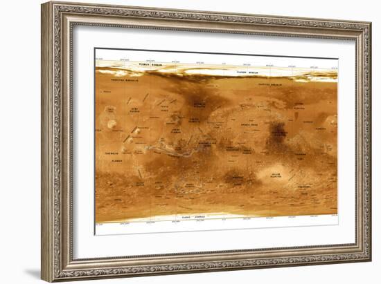 Mars Topographical Map, Satellite Image-Detlev Van Ravenswaay-Framed Photographic Print