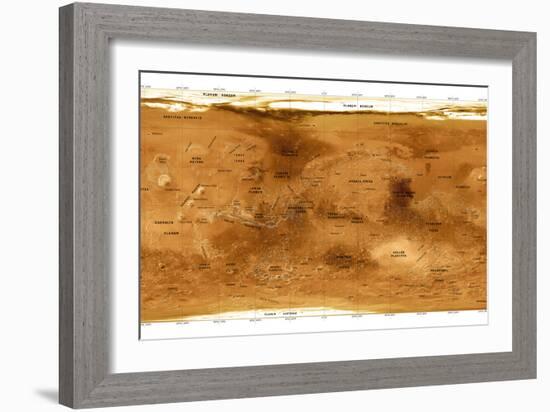 Mars Topographical Map, Satellite Image-Detlev Van Ravenswaay-Framed Photographic Print