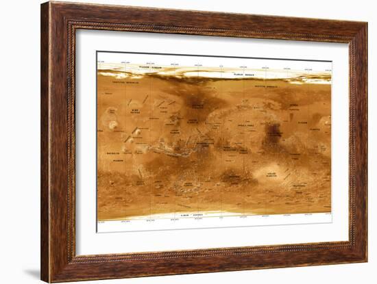 Mars Topographical Map, Satellite Image-Detlev Van Ravenswaay-Framed Photographic Print