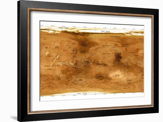 Mars Topographical Map, Satellite Image-Detlev Van Ravenswaay-Framed Photographic Print