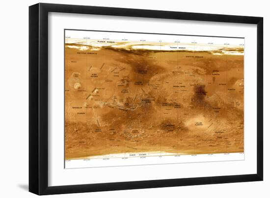 Mars Topographical Map, Satellite Image-Detlev Van Ravenswaay-Framed Photographic Print