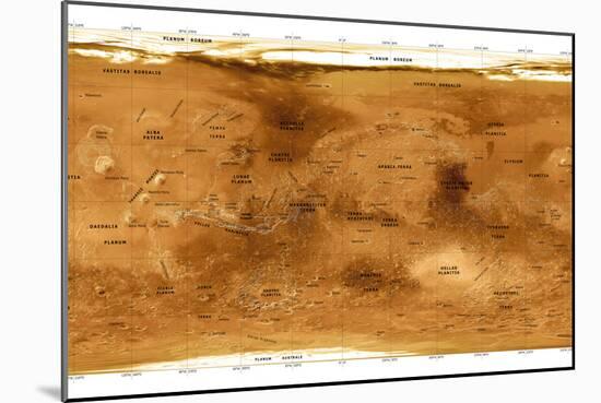 Mars Topographical Map, Satellite Image-Detlev Van Ravenswaay-Mounted Photographic Print